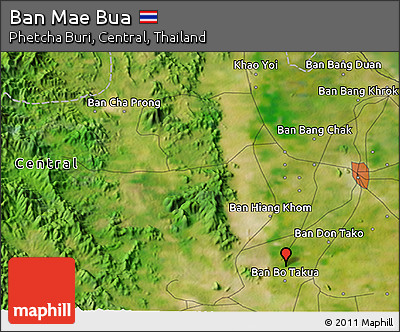 Satellite 3D Map of Ban Mae Bua