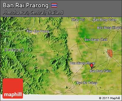 Satellite 3D Map of Ban Rai Prarong
