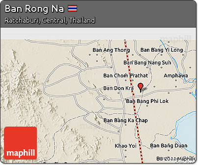 Shaded Relief 3D Map of Ban Rong Na