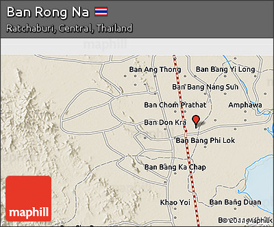 Shaded Relief 3D Map of Ban Rong Na