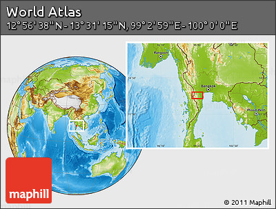Physical Location Map of the Area around 13° 13' 56" N, 99° 31' 30" E