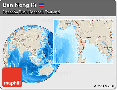 Shaded Relief Location Map of Ban Nong Ri