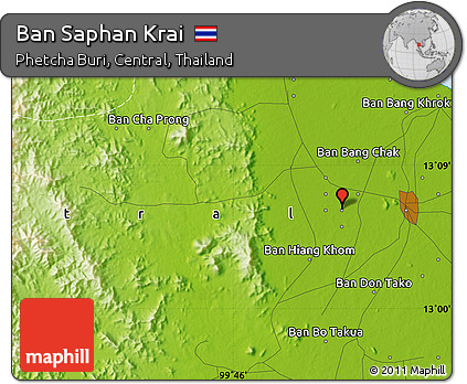 Physical Map of Ban Saphan Krai