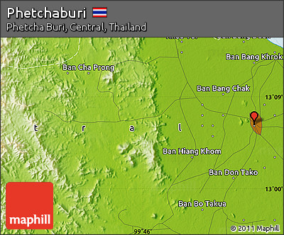 Physical Map of Phetchaburi