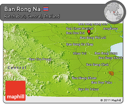 Physical Panoramic Map of Ban Rong Na