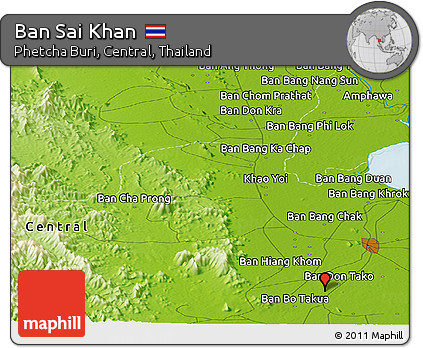 Physical Panoramic Map of Ban Sai Khan