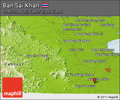 Physical Panoramic Map of Ban Sai Khan