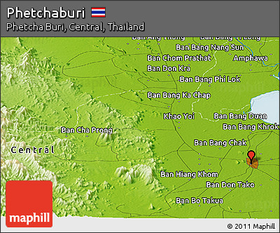 Physical Panoramic Map of Phetchaburi