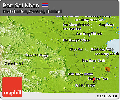 Physical Panoramic Map of Ban Sai Khan