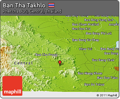Physical Panoramic Map of Ban Tha Takhlo