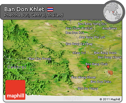 Satellite Panoramic Map of Ban Don Khlet