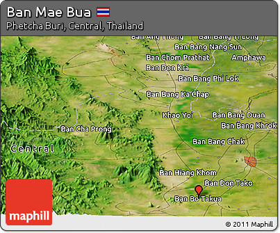 Satellite Panoramic Map of Ban Mae Bua