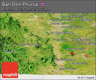 Satellite Panoramic Map of Ban Don Phutsa