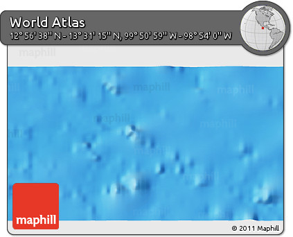 Physical 3D Map of the Area around 13° 13' 56" N, 99° 22' 30" W
