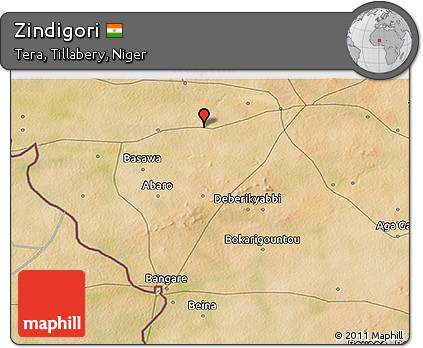 Satellite 3D Map of Zindigori