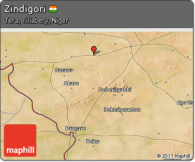 Satellite 3D Map of Zindigori
