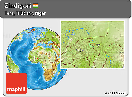 Physical Location Map of Zindigori