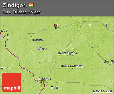 Physical Map of Zindigori