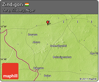Physical Map of Zindigori
