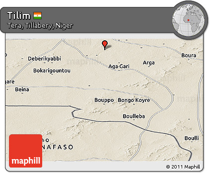 Shaded Relief Panoramic Map of Tilim
