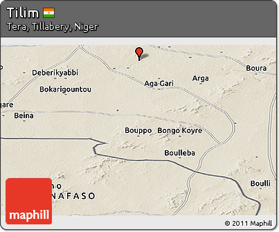 Shaded Relief Panoramic Map of Tilim