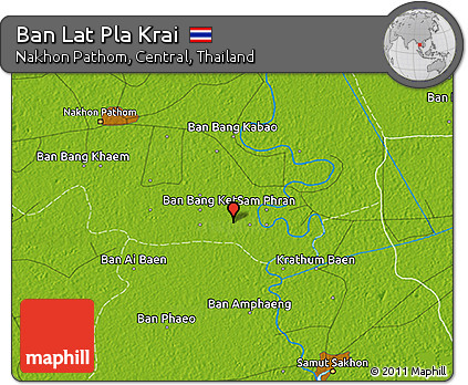 Physical 3D Map of Ban Lat Pla Krai