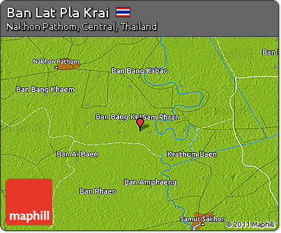 Physical 3D Map of Ban Lat Pla Krai