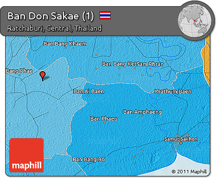 Political 3D Map of Ban Don Sakae (1)
