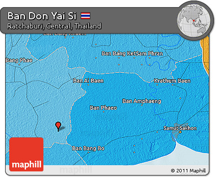 Political 3D Map of Ban Don Yai Si