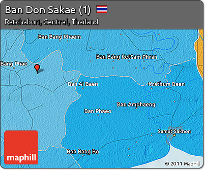 Political 3D Map of Ban Don Sakae (1)