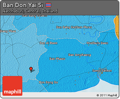 Political 3D Map of Ban Don Yai Si
