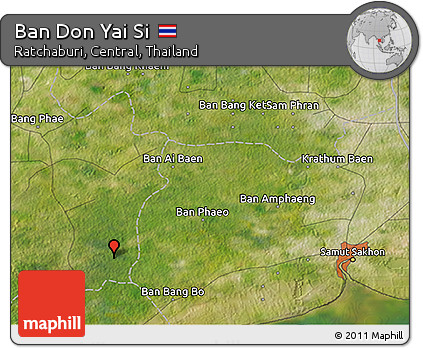 Satellite 3D Map of Ban Don Yai Si