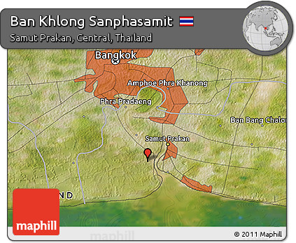 Satellite 3D Map of Ban Khlong Sanphasamit