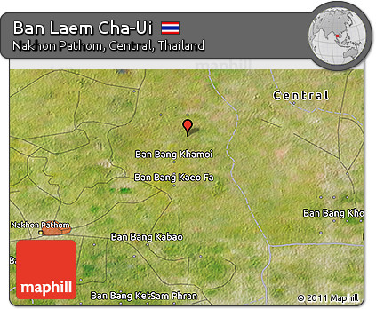 Satellite 3D Map of Ban Laem Cha-Ui