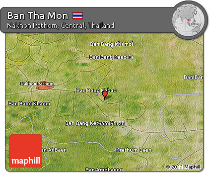 Satellite 3D Map of Ban Tha Mon