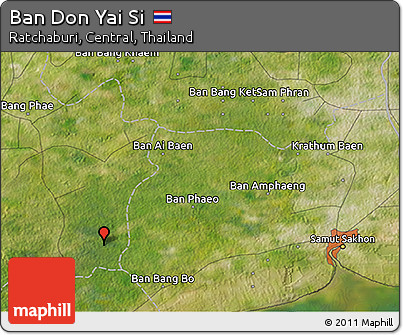 Satellite 3D Map of Ban Don Yai Si