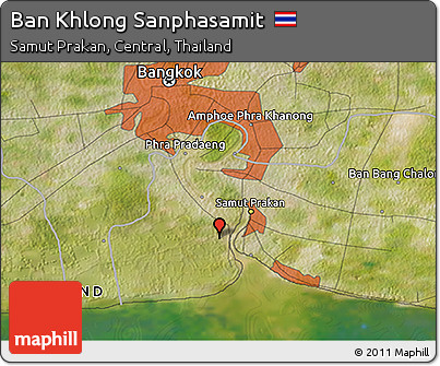 Satellite 3D Map of Ban Khlong Sanphasamit