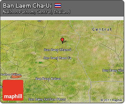 Satellite 3D Map of Ban Laem Cha-Ui