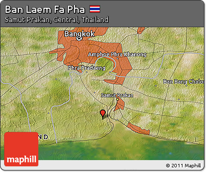 Satellite 3D Map of Ban Laem Fa Pha