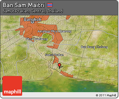 Satellite 3D Map of Ban Sam Maitri