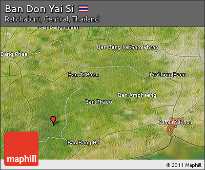 Satellite 3D Map of Ban Don Yai Si