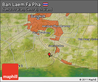 Satellite 3D Map of Ban Laem Fa Pha