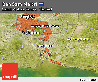 Satellite 3D Map of Ban Sam Maitri
