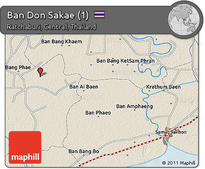Shaded Relief 3D Map of Ban Don Sakae (1)