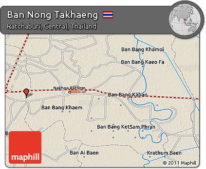 Shaded Relief 3D Map of Ban Nong Takhaeng