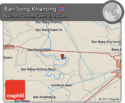 Shaded Relief 3D Map of Ban Song Khanong