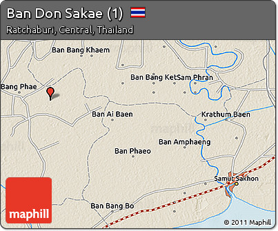 Shaded Relief 3D Map of Ban Don Sakae (1)