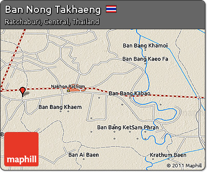 Shaded Relief 3D Map of Ban Nong Takhaeng