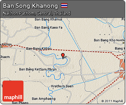 Shaded Relief 3D Map of Ban Song Khanong