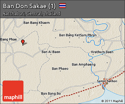 Shaded Relief 3D Map of Ban Don Sakae (1)